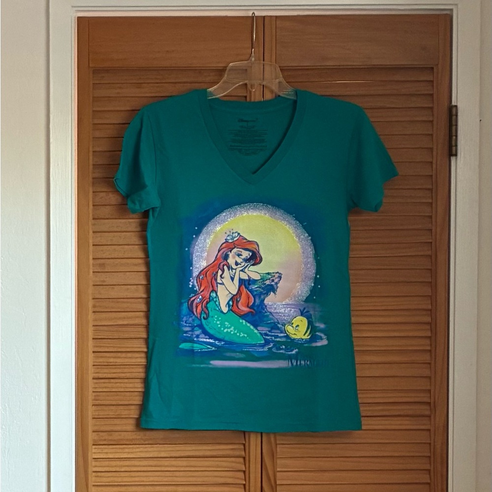Disney Teal V-Neck Shirt With Graphic